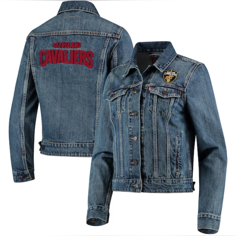 Levi’s Cleveland Cavaliers NBA licensed Jean denim Trucker Jacket size XL